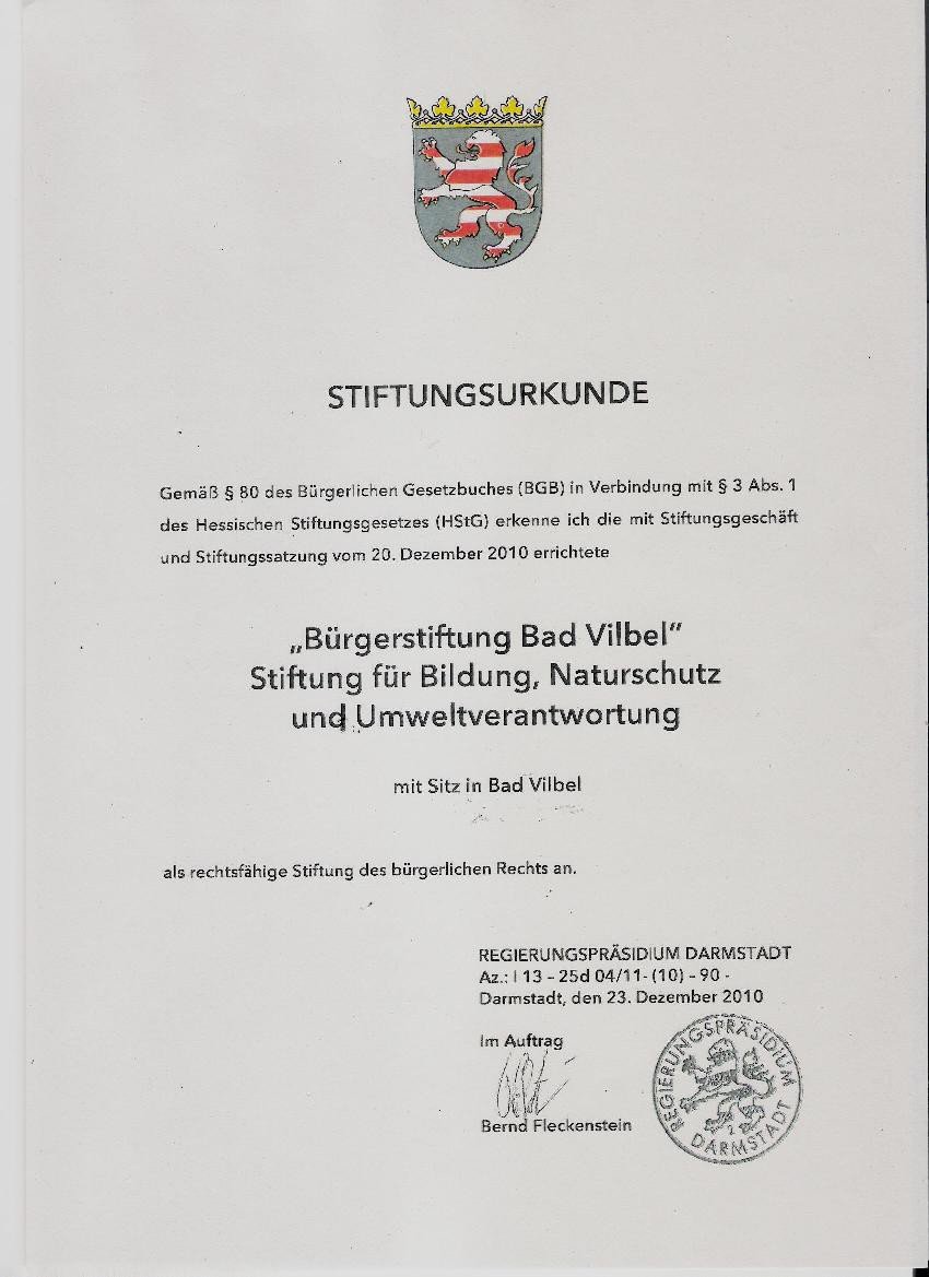 Stiftungsurkunde